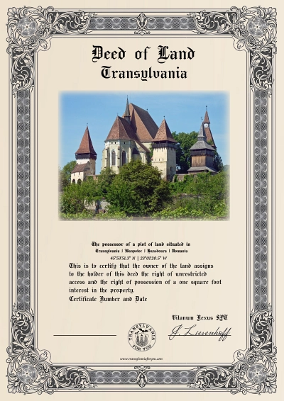 Preview of your personalized Biertan Fortified Church certificate
