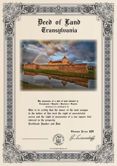 Preview of your personalized Făgăraș Castle certificate
