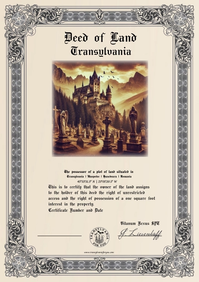 Preview of your personalized Count Dracula's Castle with Gothic Cemetery certificate