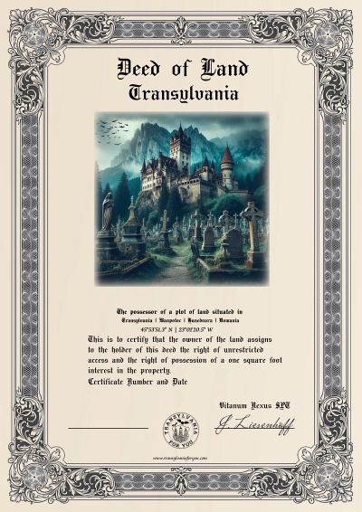Preview of your personalized Dracula's Castle with Gothic Cemetery certificate