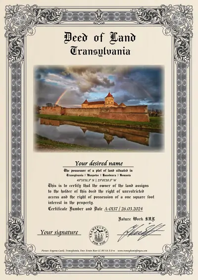 Art print of the certificate: Făgăraș Castle