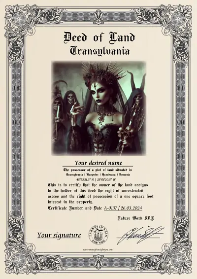 Art print of the certificate: Queen of the damned