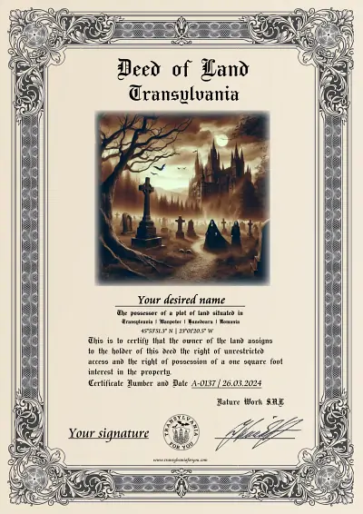Art print of the certificate: Ghost castle with vampires
