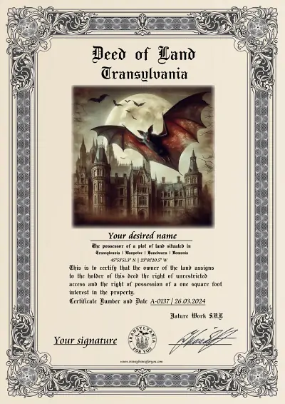Art print of the certificate: Vampire bat